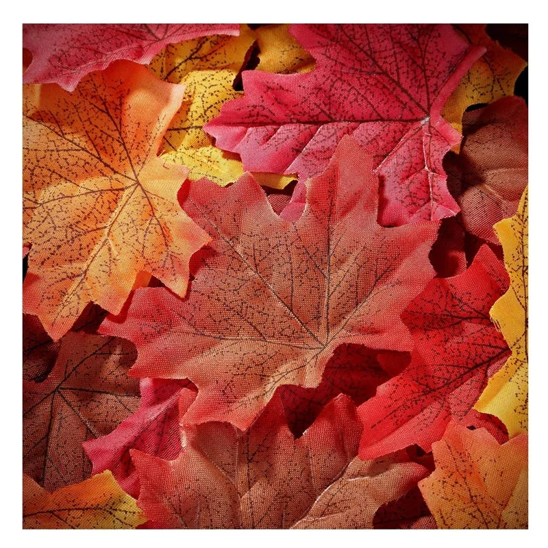 Beito 300 pieces Artificial autumn maple leaves maple leaves Multicolor Assorted Mixed tables scattering for fall weddings and autumn events Parties 
