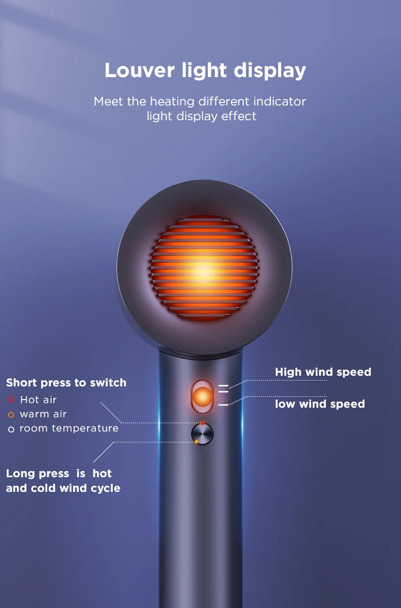 New Generation Leafless Hollow Design Mute Highspeed Hair Dryer Oem