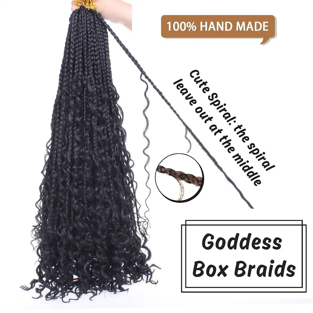 26 Inch Box Braids Crochet Hair Bohemian Hippie Hair Box  display picture 1