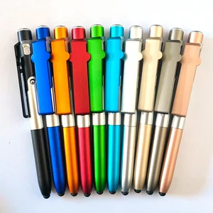 Hot-selling 5 in 1 Multifunction Light Pen Touch Stylus Ballpoint Pen with Phone Holder for Customized Gift Ball Pen