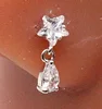 silver star teardrop dangle