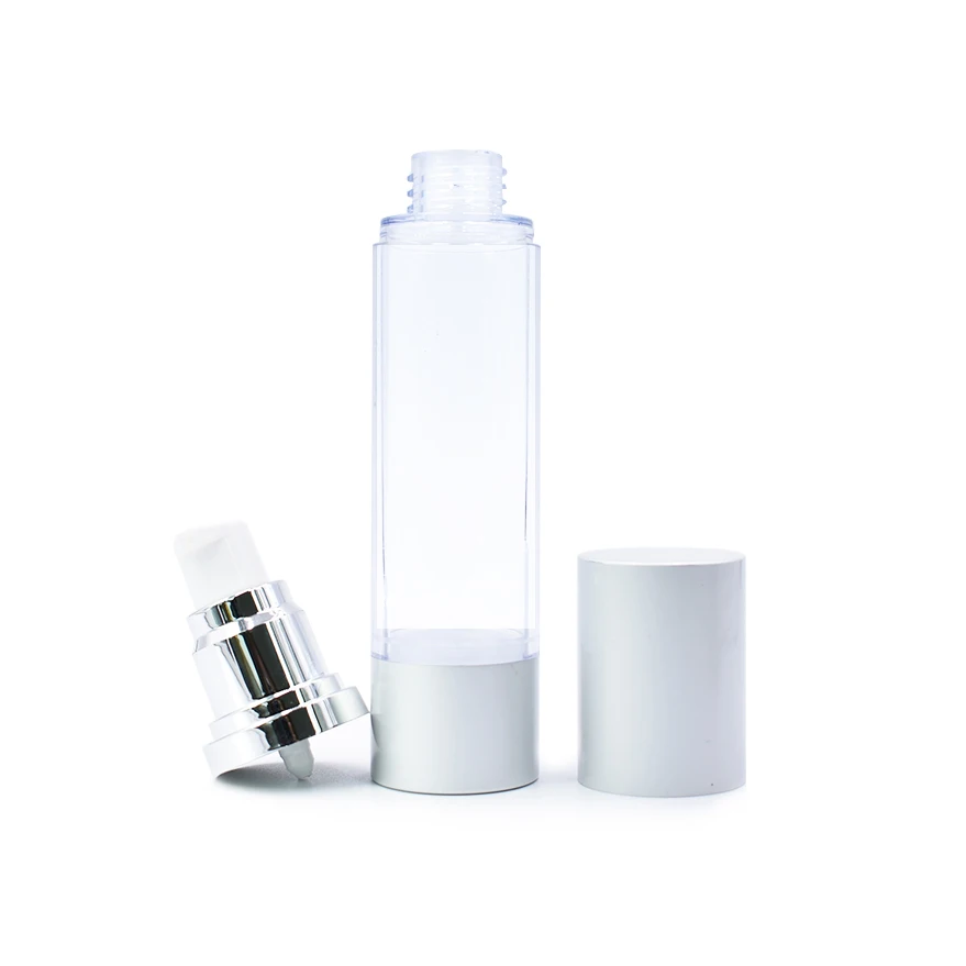 Lux Cosmetic Packaging 15ml 30ml 50ml 80ml Frosted Transparent Plastic Cosmetic  Airless Spray Bottle