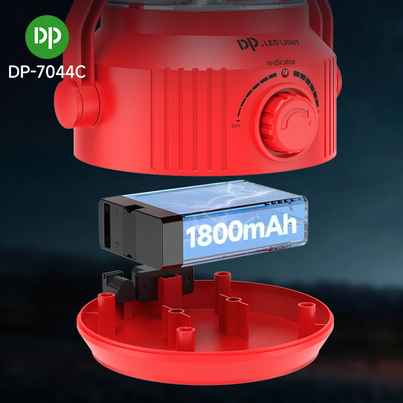 DP Led Camping Lantern Light Portable Rechargeable Battery Powered Outdoor Lighting Waterproof Lamp Solar Charging