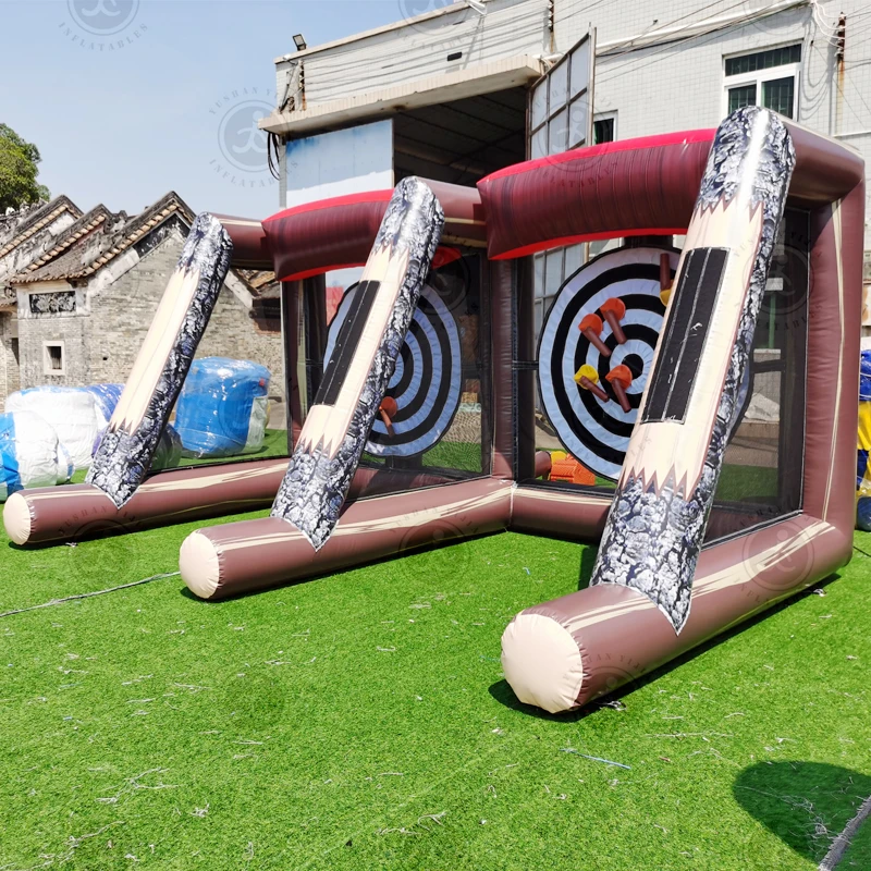 Giant Outdoor Double Inflatable Axe Throwing Game For Party Rental