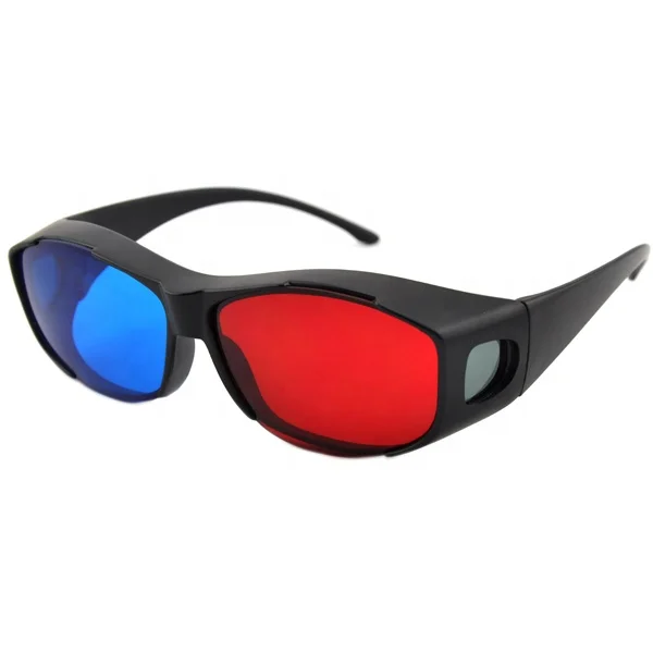 Lunettes 3D Sport Style &anaglyphes 3D Rouge Bleu 3D BuyinCoins cadre en plastique Noir 