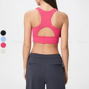 Wholesale Custom Best Quality Gym Crop Top Open Back Sports Bra  High Impact Yoga Running Sports Bras for Women Fitness