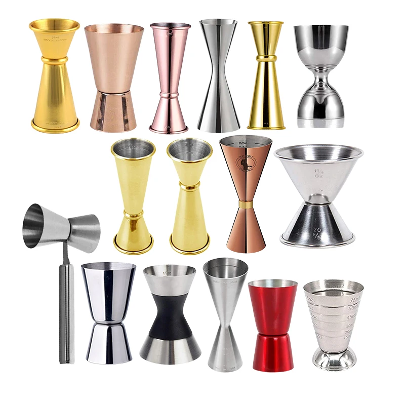 Customized 1oz 2oz Laser Engraved Stainless Steel Metal Bar Jigger