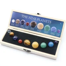 Natural Solar System 9 Planets Decoration Gemstones Sphere Galaxy Universe Model Chakra Healing Crystal Sphere Ball Collective
