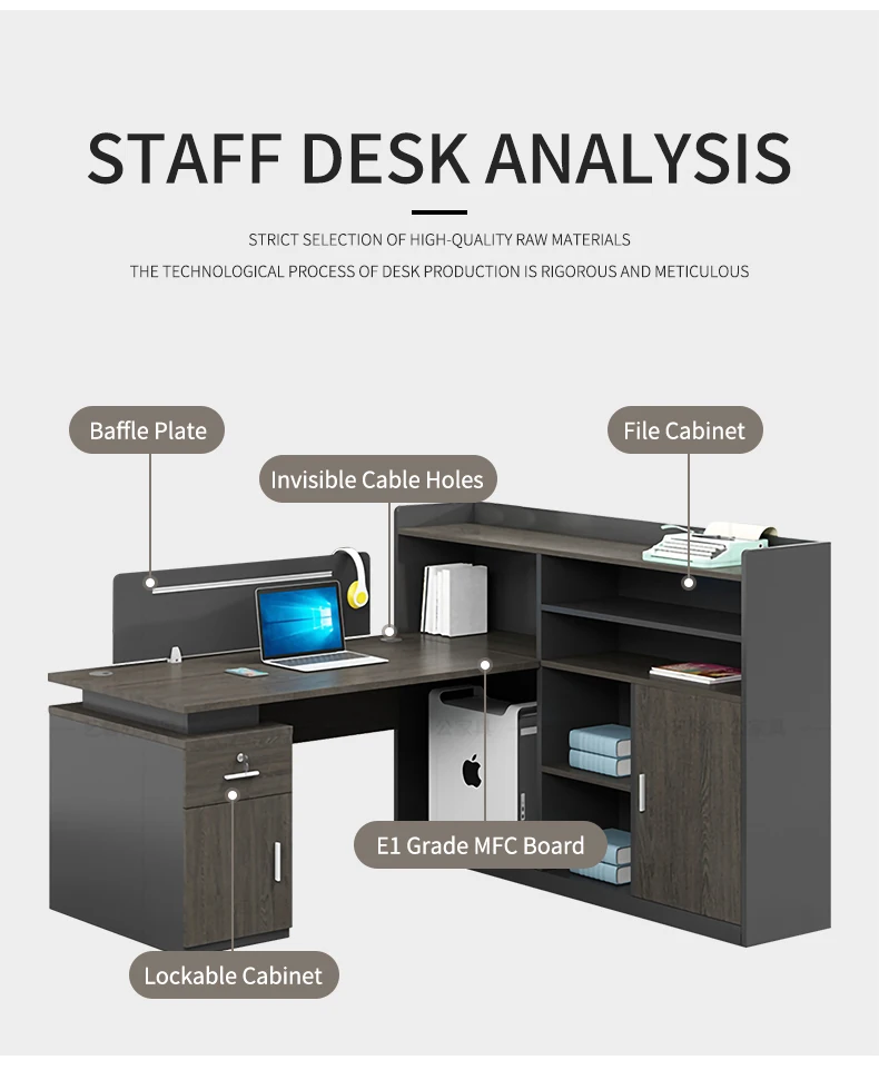 Zitai Four Person Workstation Office Furniture Partitions Aluminum ...