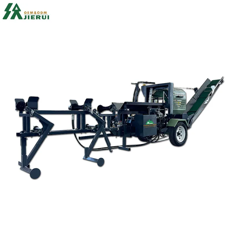 15T Wood Processor Mini Firewood Processor for Sale Wood Cutter and Splitter Processing Machine with Log Lifter