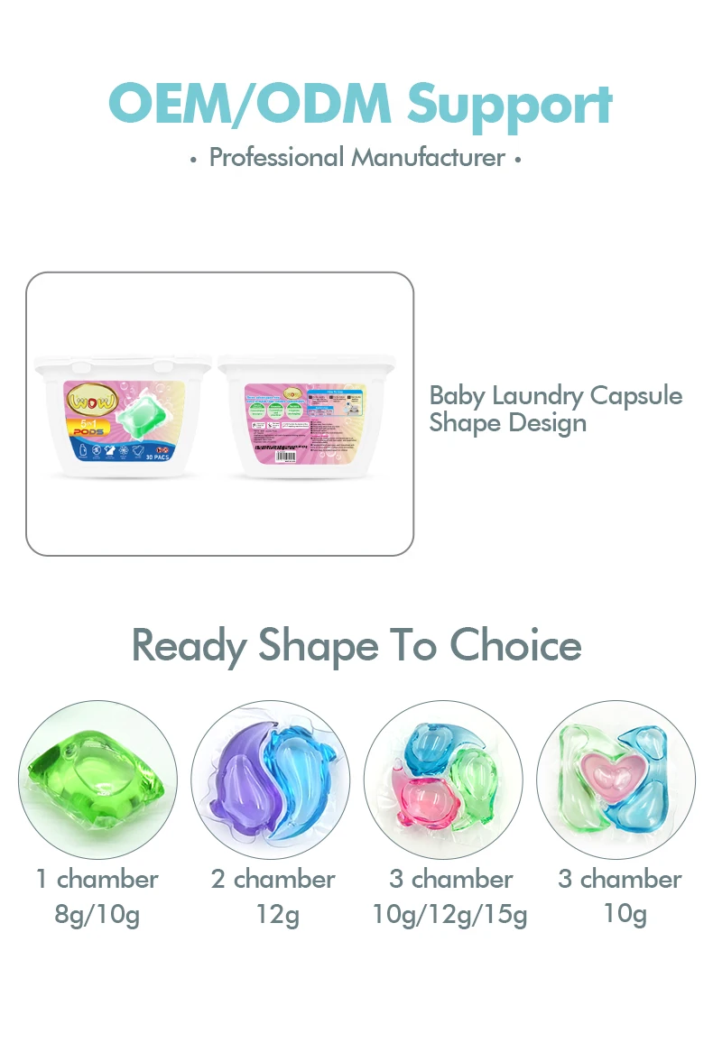 Wow Xiaowang Blue Color Clear Liquid Laundry Pods Laundry Pod 3 In 1