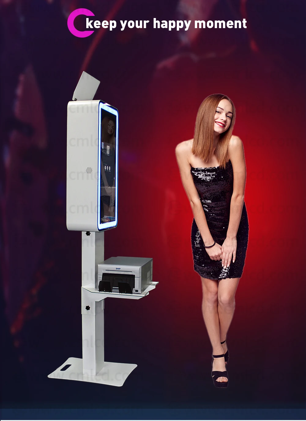 32 Inch Mirror Photo Booth With 21.5 Inch Touch Screen Inside Selfie