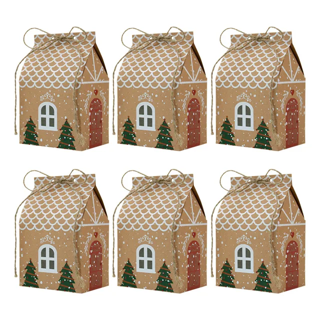 Christmas Biscuit Candy Box Small House Shape Matte Finish Recyclable Rigid Paperboard Customizable Luxury Gift Box