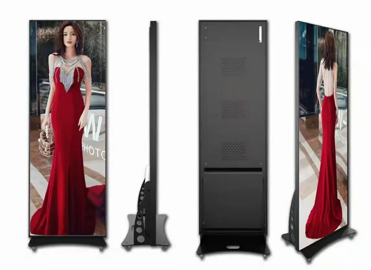 mirror poster stand led display for stores
