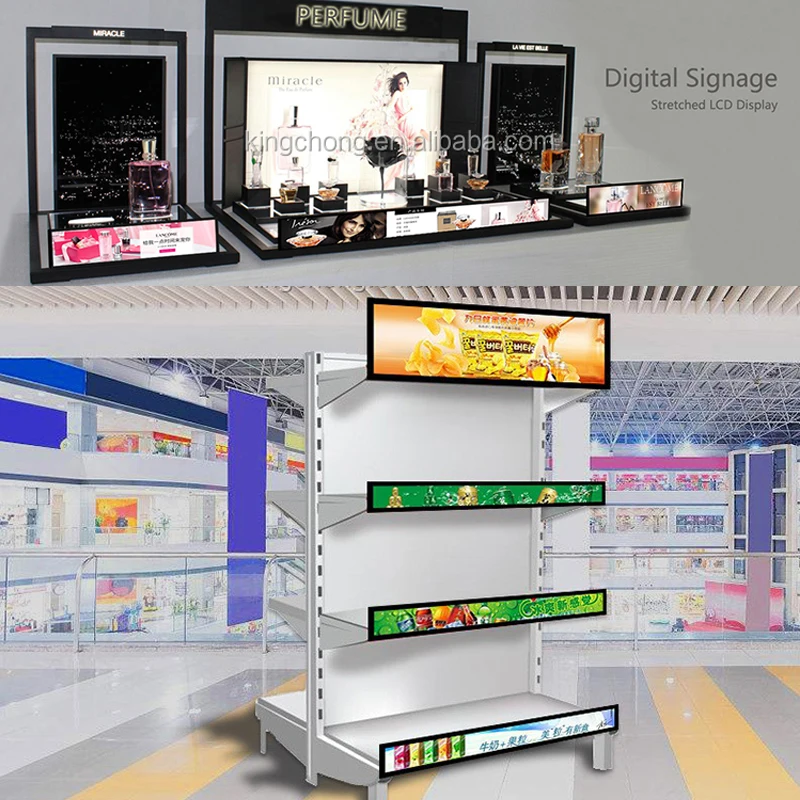 36インチLCDデジタルサイネージディスプレイ - インドア広告用の棚取り付け