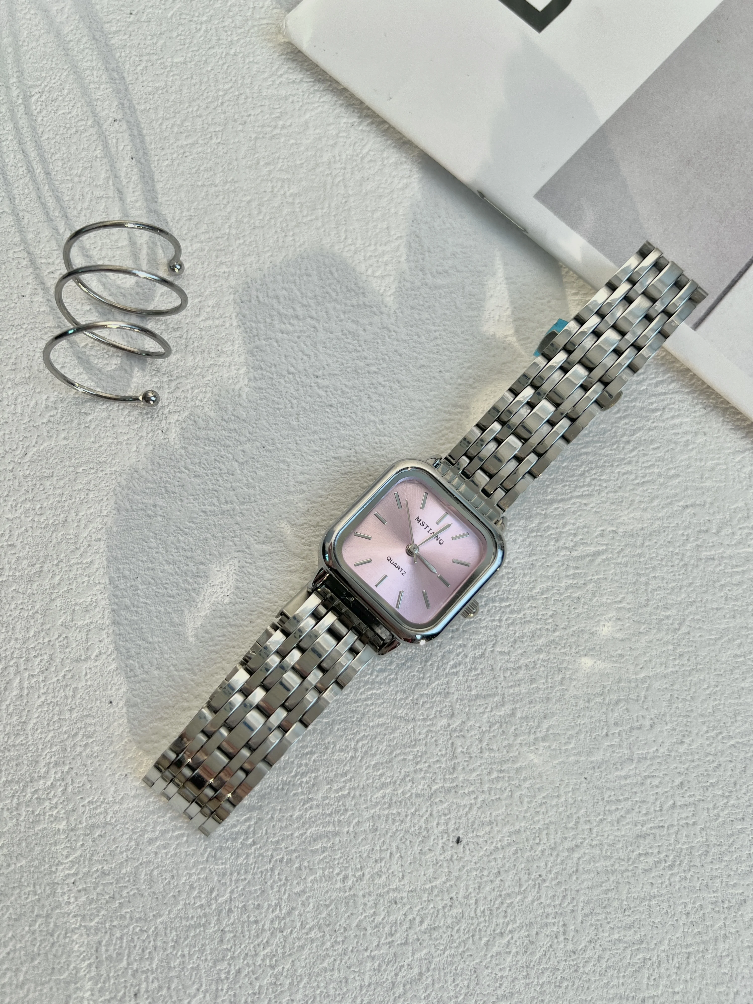 Luxury Fashion Watch - Stainless Steel Band & Square Dial