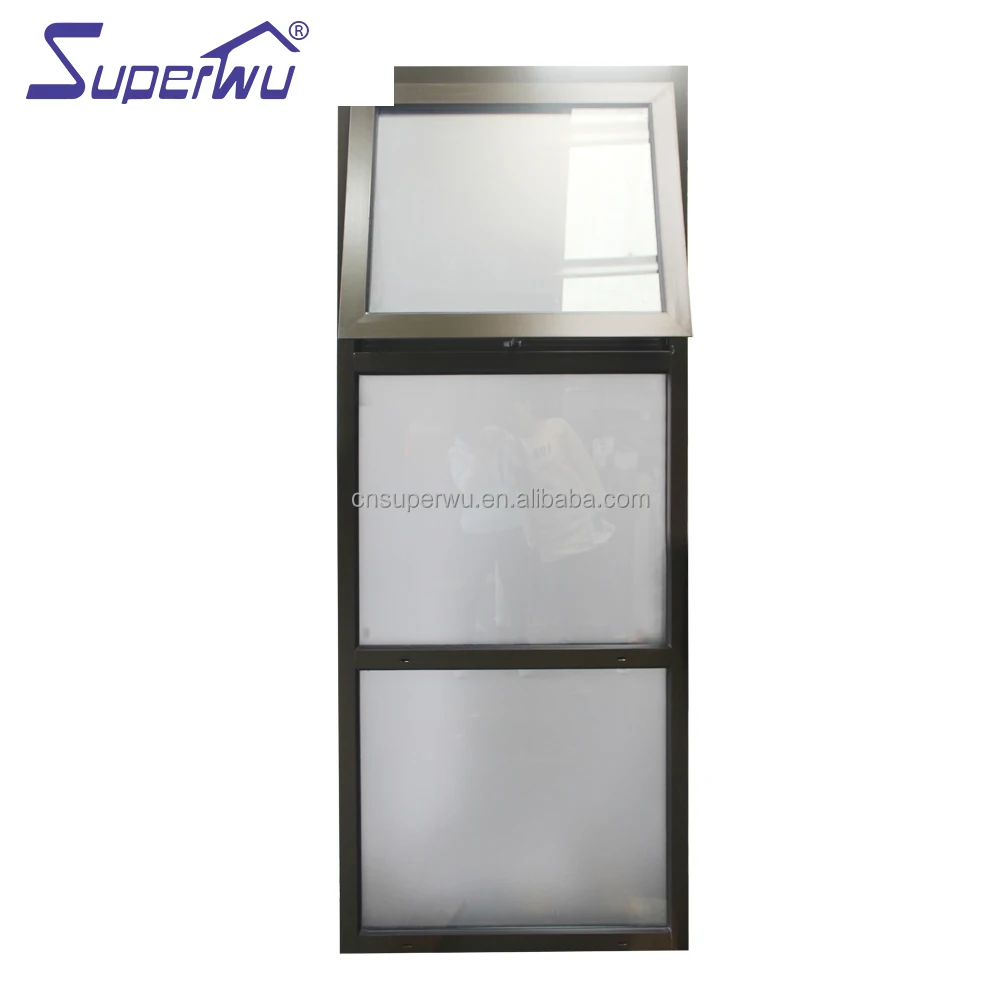 6063-T5 Grade Aluminum Large View Double Toughened Awing Opening Window