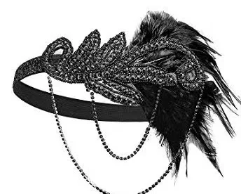 Retro Flapper Haarband 1920er Jahre – Great Gatsby Stil, Mit Strass & Perlen – Für Partys & Kostüme
