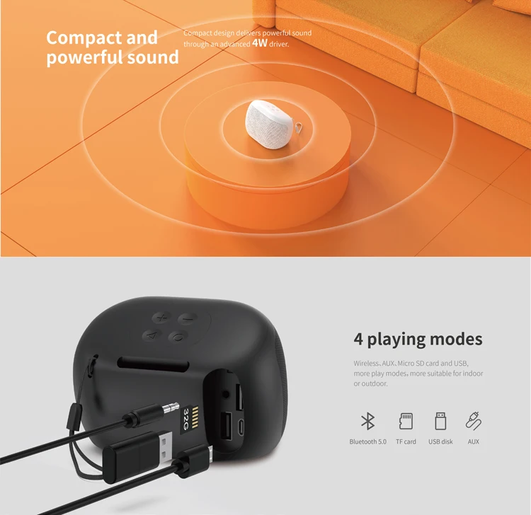 SK800BT Havit Oem Portable Fabric Loud Speaker Ipx4 Waterproof Small Phone Wireles Speakers For Bluetooth - ANKUX.COM