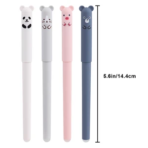 G5018 2026 Korean New Stationery Cartoon Animals Pattern Erasable Blue Ink Pen Wholesale Plastic Body Gel Pens 0.5mm