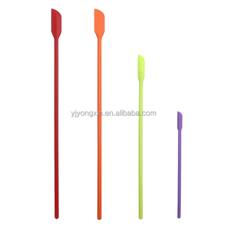 4 Mini Spatula Silicone Makeup Spatula Thin Spatula Set for Skinny Openings  Tiny Scraper for Jar,Kitchen Bottle,Cosmetic 