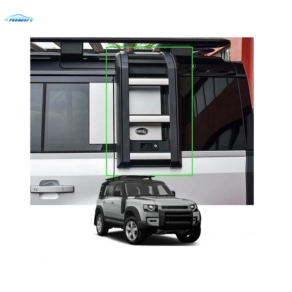 Deployable Folding Roof Ladder For Land Rover Defender L663 90 & 110 – Gloss/Matte