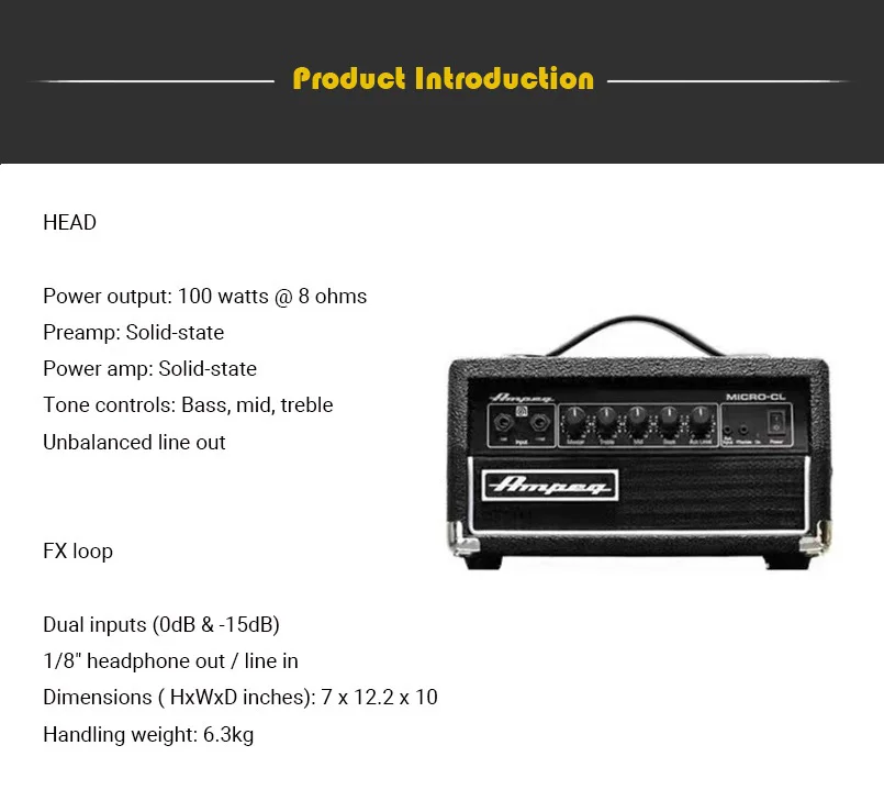 100w Electric Bass Amp Bass Amplifier Combo Bass Tube
