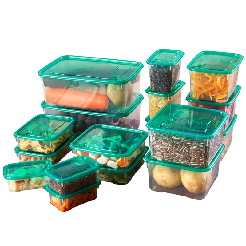 17Pcs Food Storage Container with Lids Stackable Food Storage Box