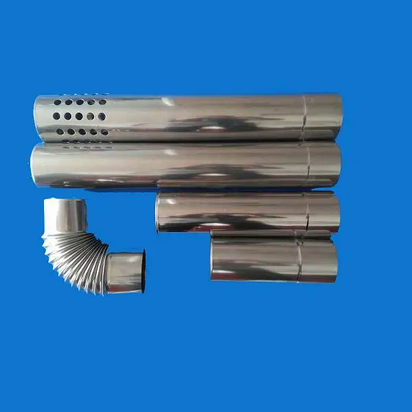Wood Stove Pipe Flue Extension Stainless Steel Chimney Straight Tube with  Elbow