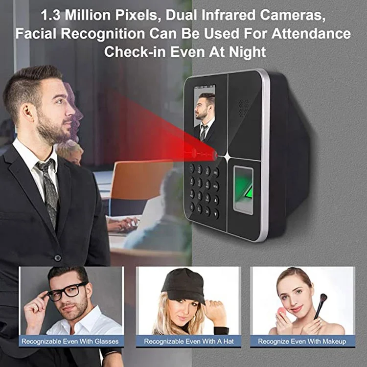 Professional Biometric Face Recognition Attendance Machine F18 Time Attendance