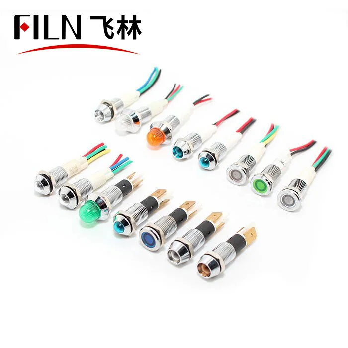 FILN Mini led indicator light led 12V 24V 220V Metal indicator signal –  YUEQING YULIN ELECTRONIC CO., LTD