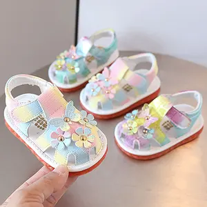 Newborn Soft Bottom Flower Baby Sandals Baby Girls Princess Shoes Summer Soft Sole Toddler Sandals