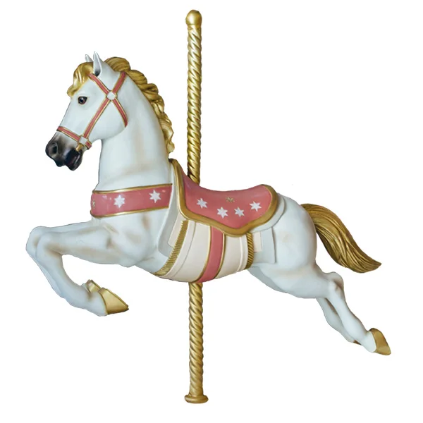 Life Size Carousel Horse Model Carousel Horse Fiberglass Prop for Shopping Mall Window Display