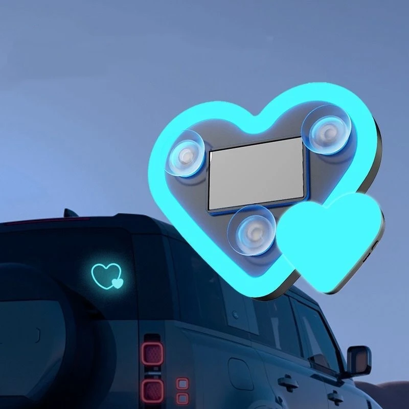 P5 Universal Decorative Light Heart - Shaped Car Safety Adjustable Triangle Window Ambient Light