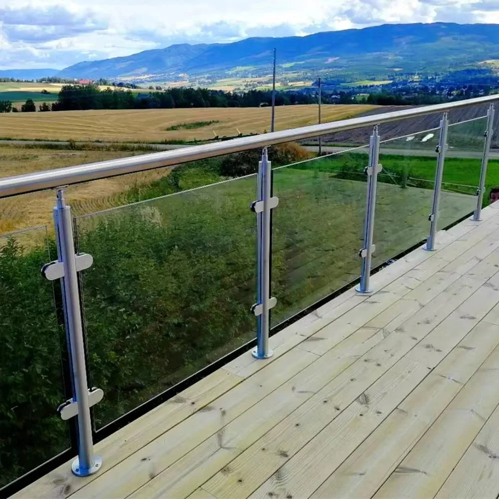 Outdoor glass clip railing column U-shaped glass clamp railing handrail ...