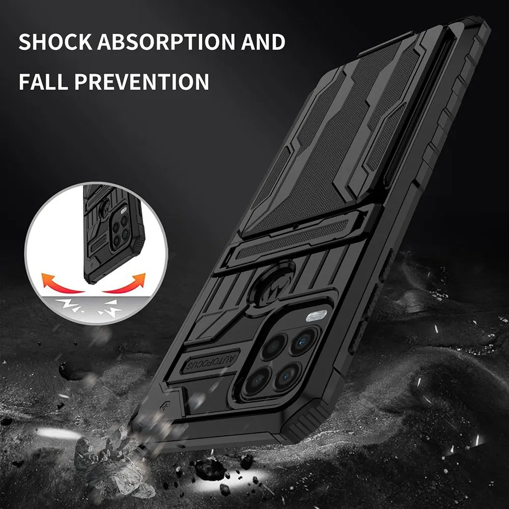 Laudtec Sjk961 Shockproof Phone Case Folding Holder Card Skin Friendly Shell Camera Lens Protection For Motorola G Stylus 5G factory