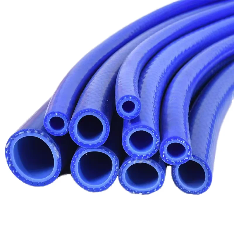 Silicone Tube High-Temperature High-Pressure Vacuum Warm Air Tube Blue Double Layer Fabric-Reinforced Wire-Reinforced Tube