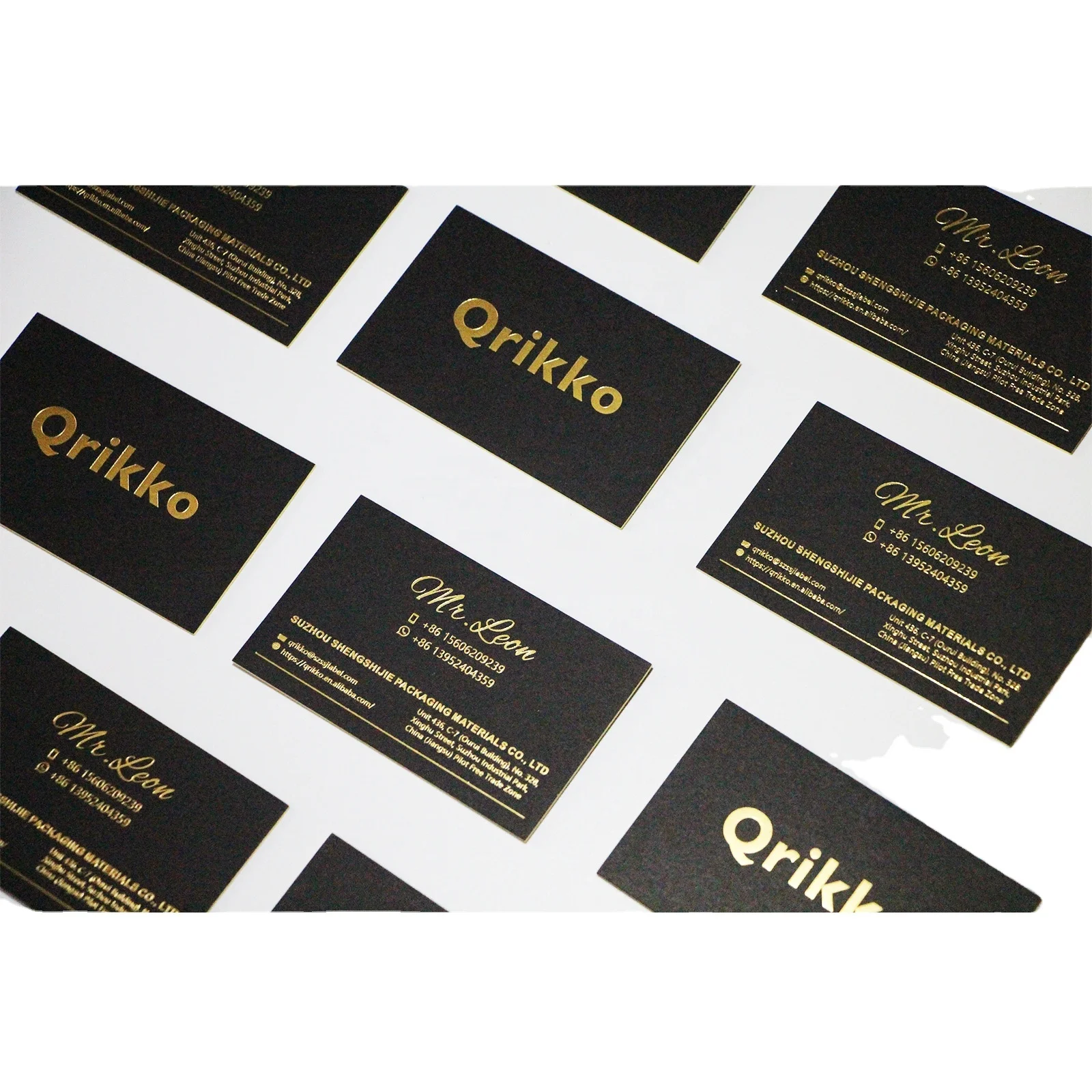 Luxury Customized Logo Shiny Gold Foil Stamping Paper Business Card