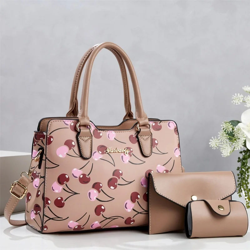 2026 New Arrival Large Capacity Cherry Print fashion women tote handbag