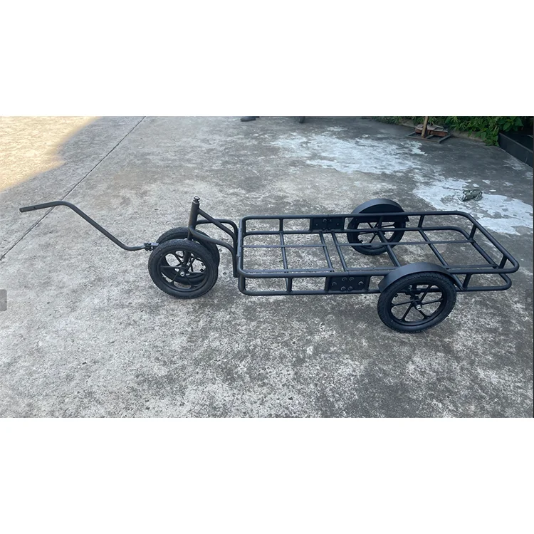 New Arrival Black Electric Bike Cargo Large Loading Capacity Fat Tire Carrier 16inch Folding Bicycle Trailer