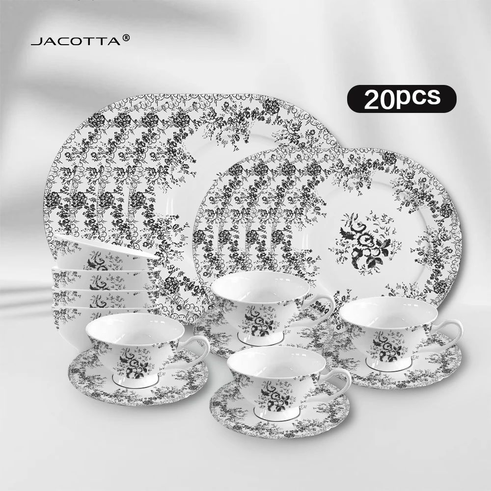 20 piezas cargador platos lujo azul Rosa vajilla juegos cerámica café taza  platillo fábrica al por mayor