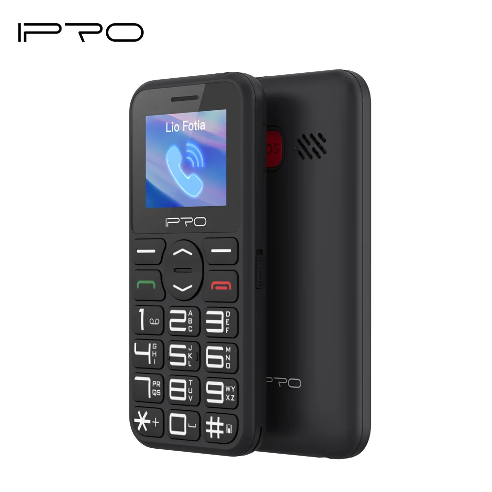 High Quality IPRO F183 Simple Elderly SOS Big Button 2G GSM 3G WCDMA 850 1900 Us Version Mobile Cell Phone Made in China