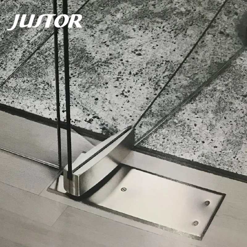 Office Building Frameless Glass Door Two Speed Adjustment 90 Degree Hold Open Hydraulic 150KG Floor Spring