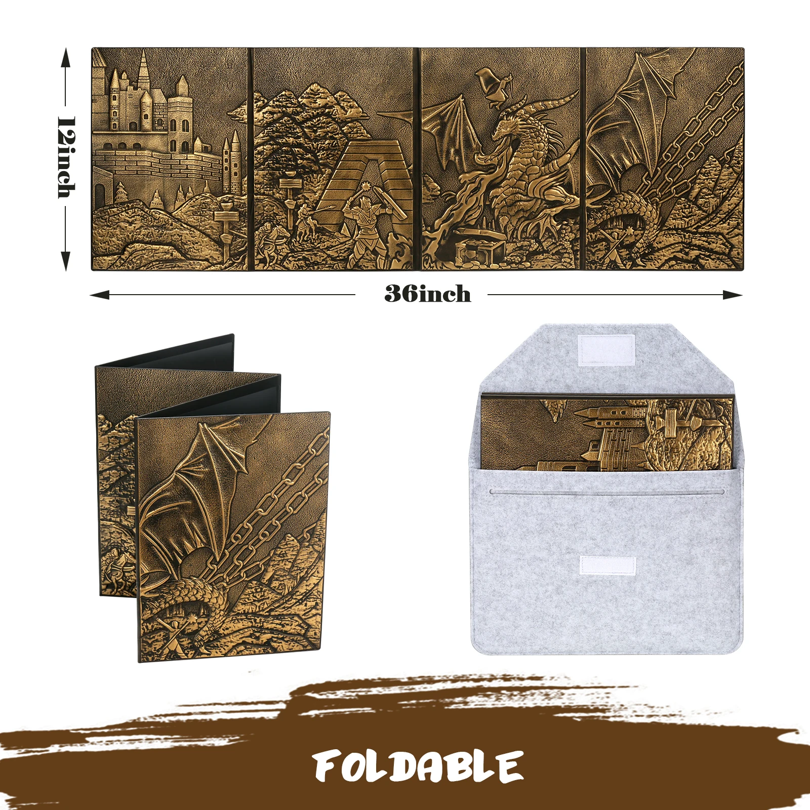LYNX Écran MJ DND 5e - DM Screen/Écran du Maître de Jeu de D&D avec Impression en Couleur et Inserts Personnalisables - Cadeau pour Donjon et