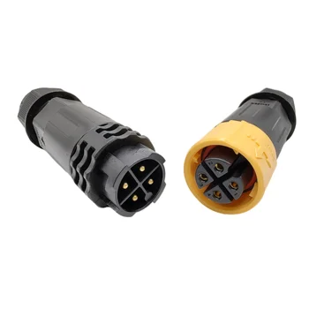 IP67 waterproof 4pin 15A male female cable connector easily push lock power connector 3pin connector