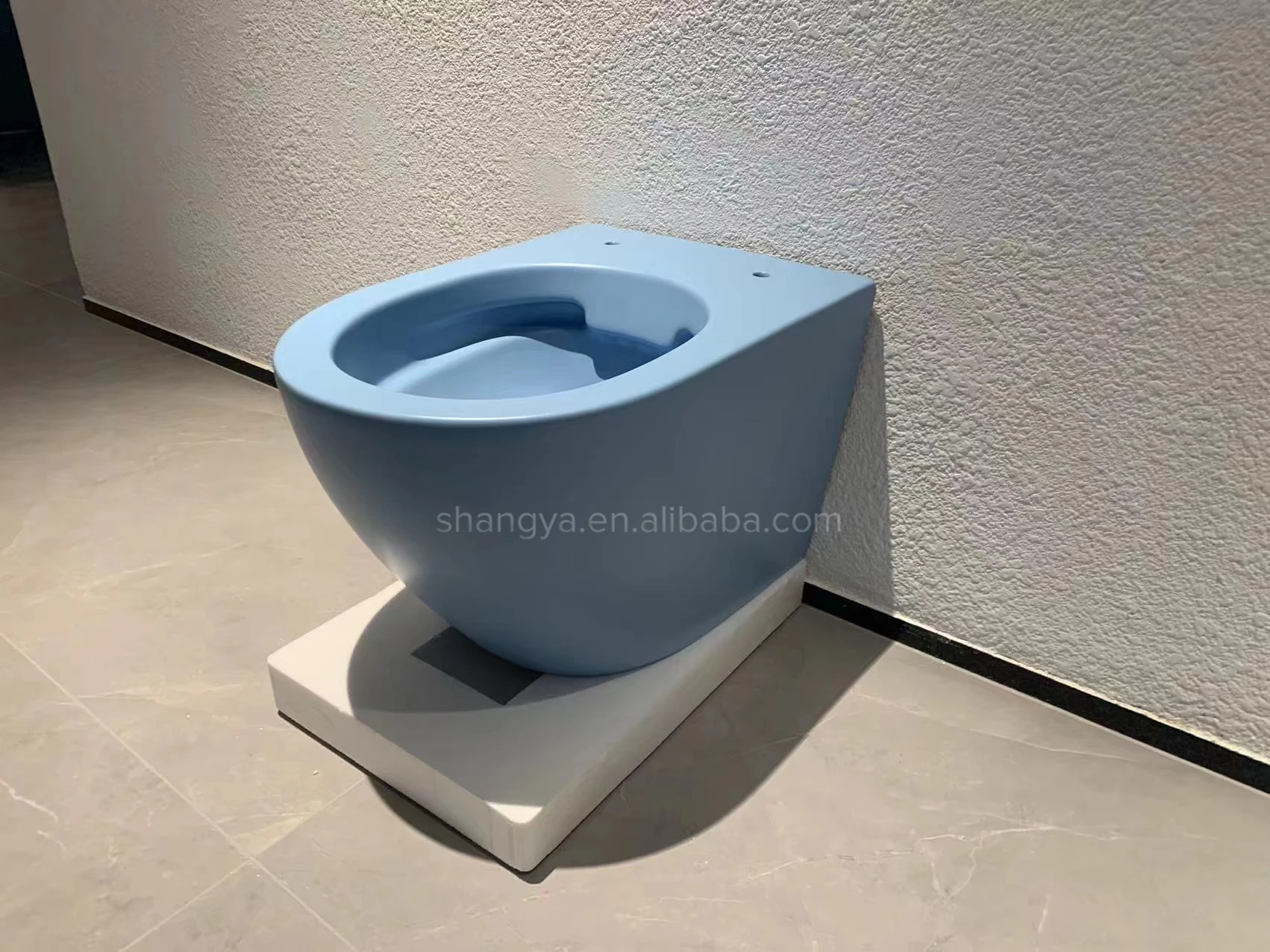 Square matt color high quality modern sanitary ware p trap rimless wall mounted wc ceramic wall hung toilet supplier