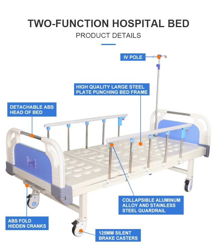 Manual 2 Crank Two Function Hospital Bed Manual Medical Bed Buy