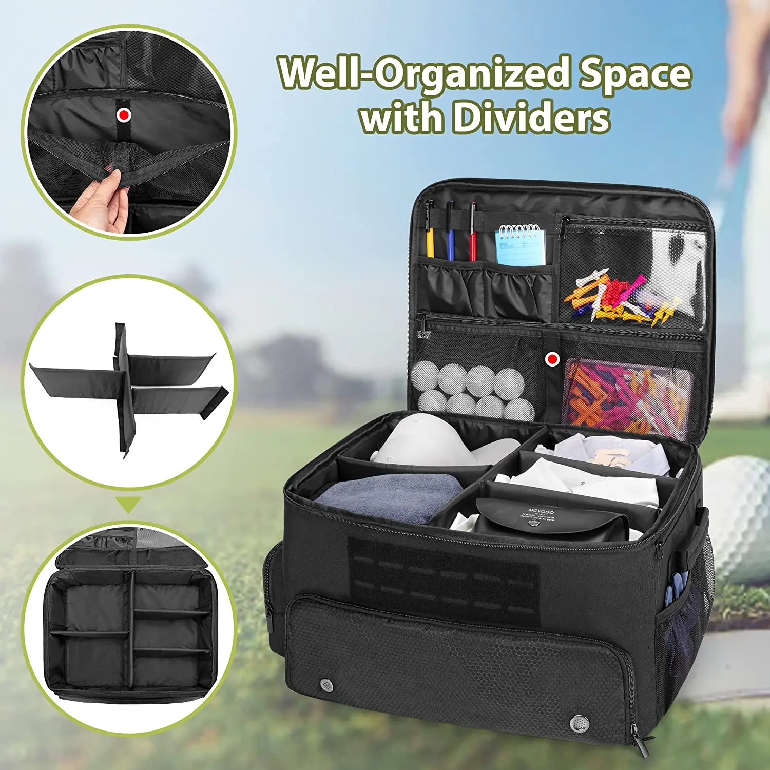 Durable Golf Trunk Organizer Storage For 2 Pair Shoes Golf Trunk ...