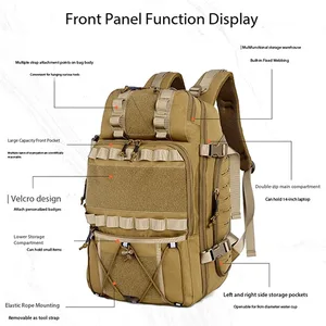 2026 Custom Colorful Camo Tactical Backpack Outdoor Waterproof Travel Hiking Camping Survival Zipper Day Use Durable Oxford