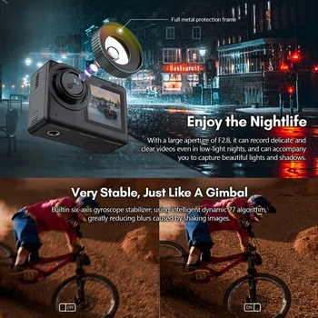 SJCAM SJ10 PRO 4K Action Camera 60 FPS Helmet Cam Six-Axis Gyroscope Anti-Shake 8X Digital Zoom 5G 12M Wifi Sports DVR Camera product image